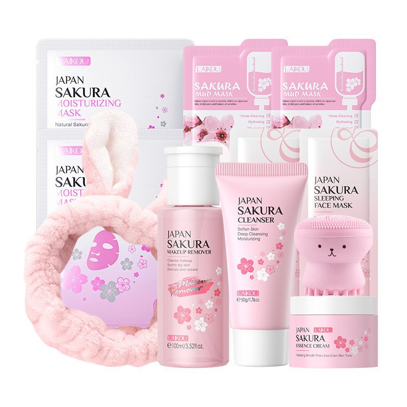 Skincare Bioaqua - Korean Sakura Skincare Set Hydration Moisturize