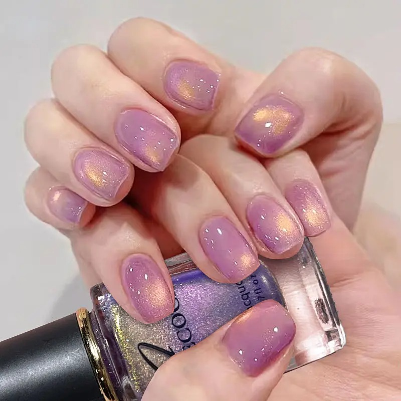 Laser Glitter Nail Polish Rain - Cucumber Cooling Gel ulasan dan harga