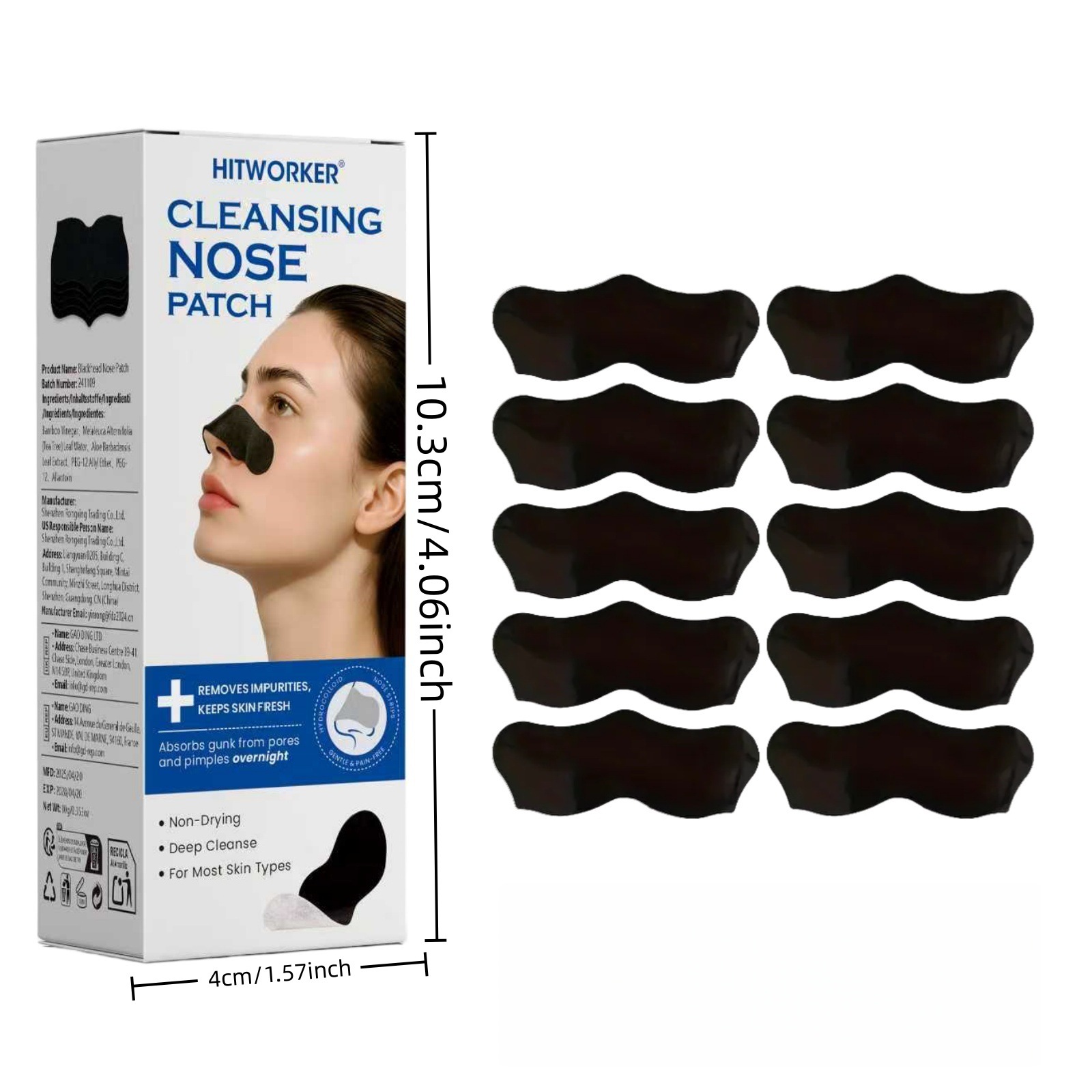 HITWORKER Blackhead Remover No - Charcoal Pore Strip ulasan dan harga