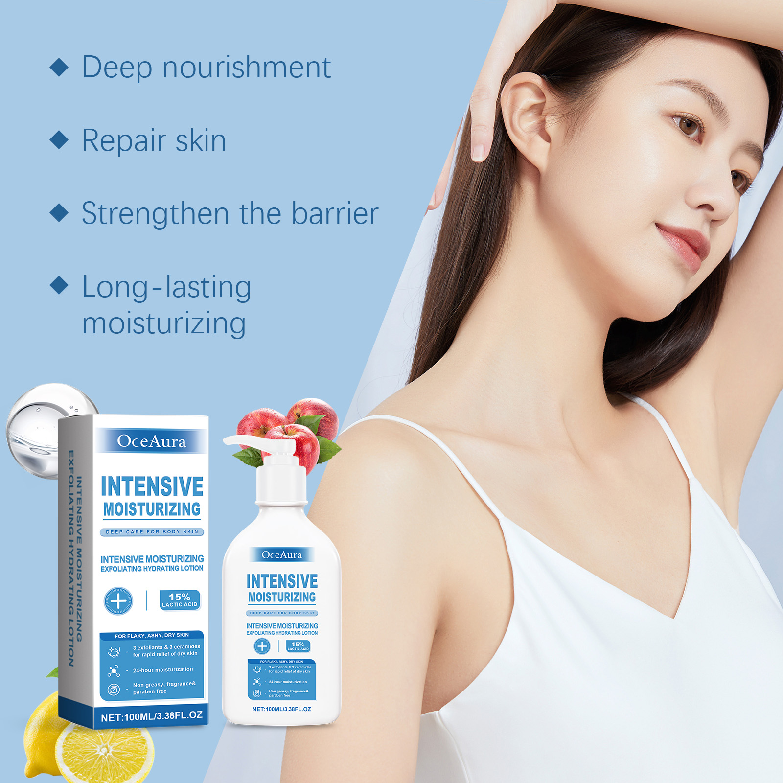 OceAura Intensive Healing Body - Lactic Acid Toner ulasan dan harga