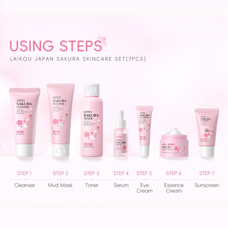 Korean Sakura Skincare Set Hyd - Skincare Bioaqua ulasan dan harga