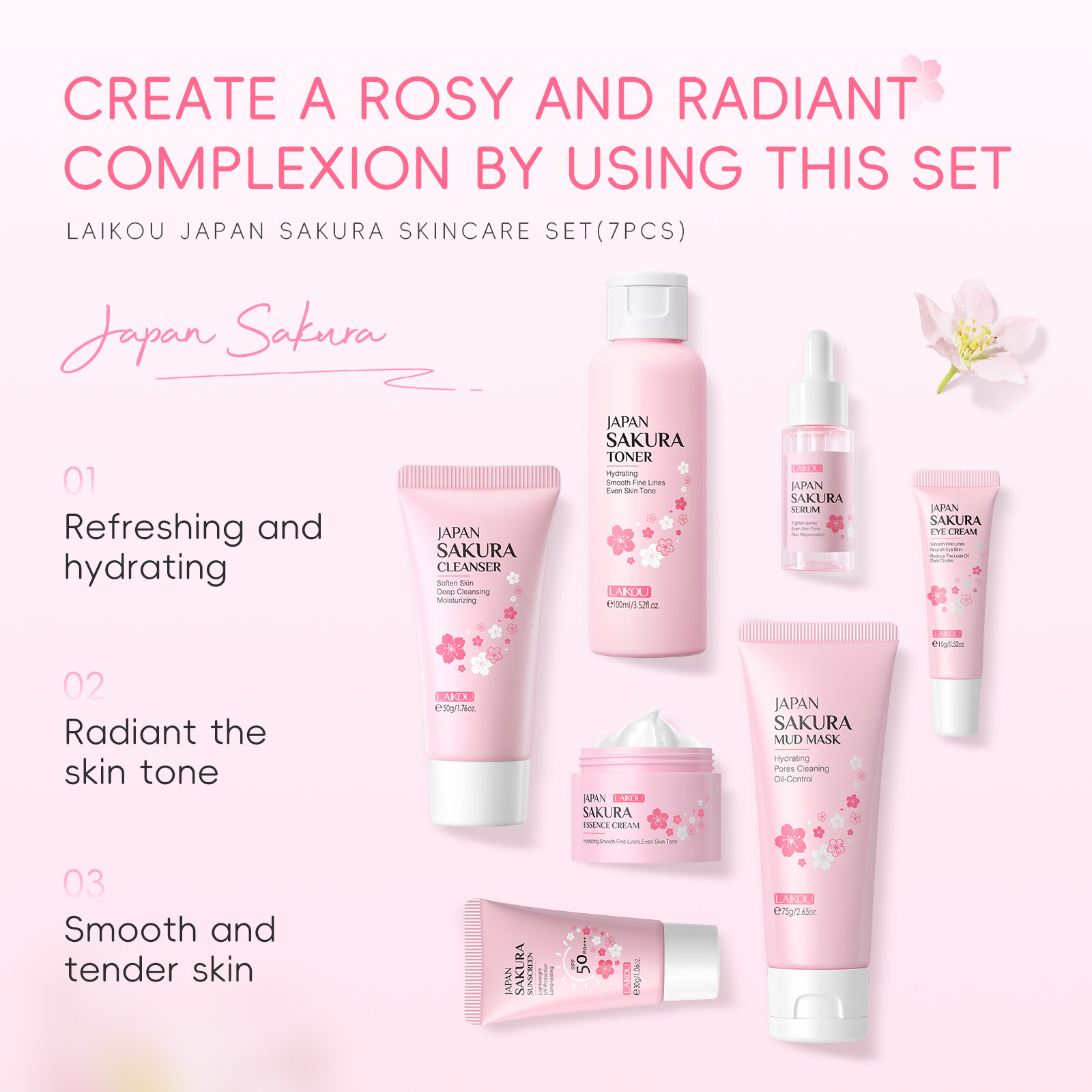 Korean Sakura Skincare Set Hyd - Skincare Bioaqua ulasan dan harga
